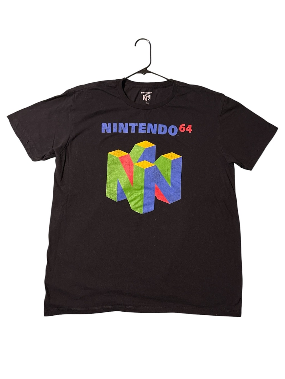 Nintendo Black Short Sleeve Tee with Colorful N64 Logo